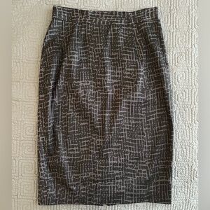 LOFT Black Patterned Pencil Skirt